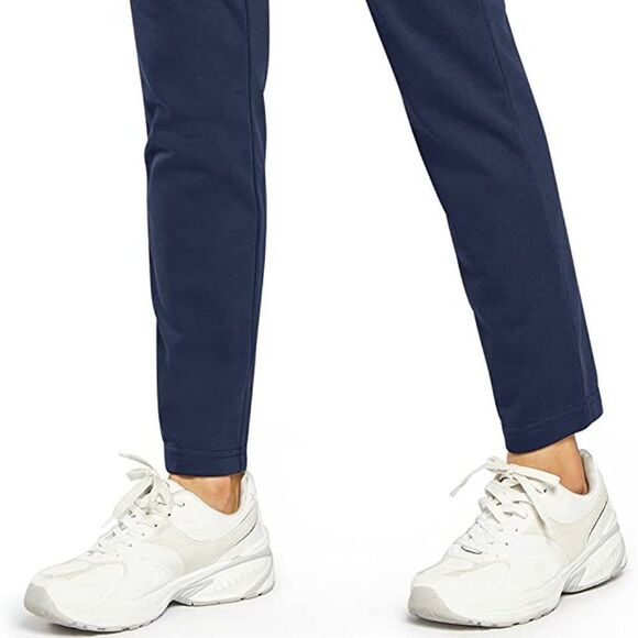 NEW OUGES Women's Open Bottom Cotton Sweatpants Navy Blue - Picture 3 of 6